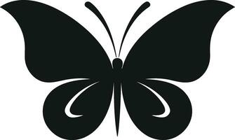 artistico volo nel noir farfalla icona elegante complicazione nero farfalla marchio vettore