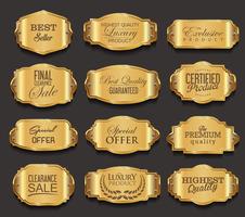 Lamiere in metallo di alta qualità collezione dorata vettore