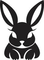 intricato nero coniglietto emblema minimalista coniglio vettore icona