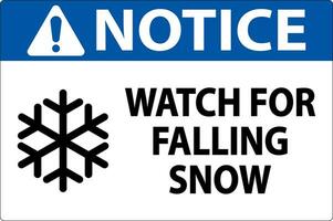 Avviso cartello orologio per caduta neve vettore