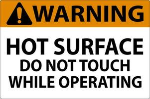 avvertimento cartello caldo superficie - fare non toccare mentre operativo vettore