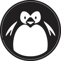 pinguini serenata nero vettore logo nel monocromatico serenità nel Antartide nero emblema nel noir bellezza