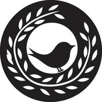 artistico porto nero vettore uccello nido simbolo artigianale comfort nel monocromatico uccello nido icona
