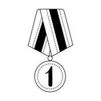 primo posto medaglia lineare icona. trofeo, vincitore, premio, premio, concorrenza concetto. vettore