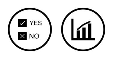 sì no opzione e statistica icona vettore