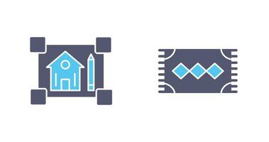 planimetria e tappeto icona vettore