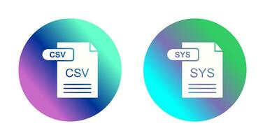 csv e SYS icona vettore