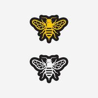 ape e miele logo vettore design e insetto animale illustrazione