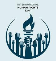 mano disegnato internazionale umano diritti giorno illustrazione vettore