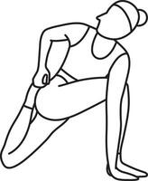 semplice vettore illustrazione di parivritta vamadevasana, yoga asana, salutare stile di vita, gli sport, scarabocchio e schizzo