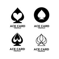 set collezione premium asso card nero vector logo icona design