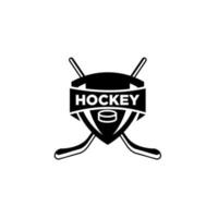 modello di progettazione del logo nero di vettore della squadra del club di hockey premium