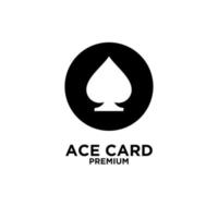 design del logo vettoriale nero della carta premium asso