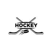 modello di progettazione del logo nero di vettore della squadra del club di hockey premium