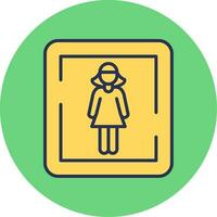 femmina gabinetto cartello vettore icona