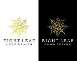 otto le foglie naturale fresco lusso logo design. vettore