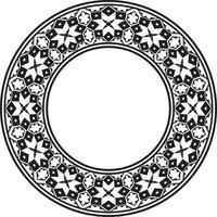 vettore il giro nazionale monocromatico nero ornamento di antico Persia. iraniano etnico cerchio, squillo, confine, telaio