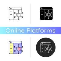 icona delle piattaforme di distribuzione dei contenuti vettore