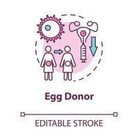 icona del concetto di donatore di uova vettore