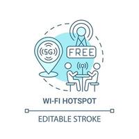 icona del concetto di hotspot wi-fi blu vettore