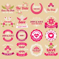 Matrimonio Retro Vintage Vector Label