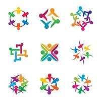 progettazione delle immagini del logo di cura della comunità vettore