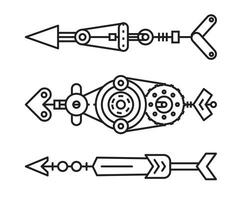 frecce arma impostato linea vettore illustrazione