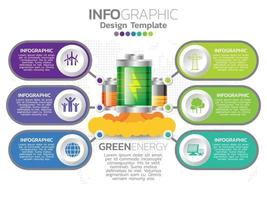 modello di progettazione infografica con 6 opzioni di colore. vettore