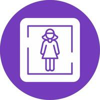 femmina gabinetto cartello vettore icona
