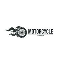 retrò o Vintage ▾ motociclo emblema logo design premio modello, classico motociclo, volare, fuoco, e Ali elemento, monocromatico logo distintivo nero e bianca colore vettore