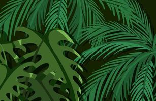 sfondo verde foglie tropicali vettore