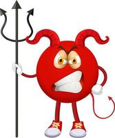 un personaggio dei cartoni animati del diavolo rosso con espressione facciale vettore