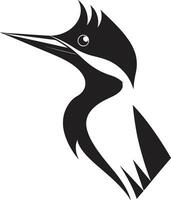 picchio uccello logo design nero professionale nero picchio uccello logo design unico vettore