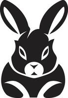 elegante coniglio silhouette marca grazioso nero coniglio monogramma vettore
