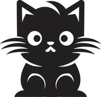 baffo e coda logo nero gatto eleganza vettore