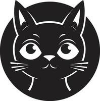 gatto coda emblema contemporaneo gatto distintivo vettore