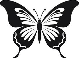 nero bellezza nel volo farfalla logo design ebano eleganza alato emblema vettore