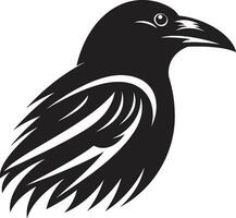 Corvo silhouette monogramma minimalista nero uccello cresta vettore