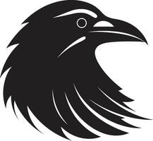 elegante nero uccello marchio contemporaneo Corvo logo simbolo vettore