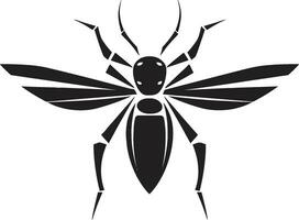 monocromatico zanzara distintivo arte zanzara silhouette simbolismo vettore