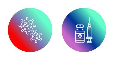 virus e vaccino icona vettore
