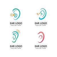 orecchio, udito logo icona disegno vettoriale