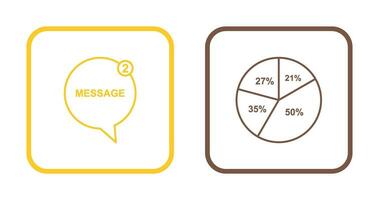 Messaggio bolle e torta grafico icona vettore