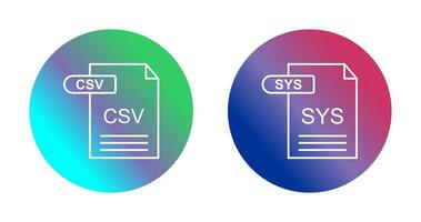 csv e SYS icona vettore