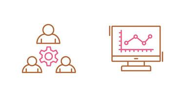 lavoro di squadra e linea grafico icona vettore