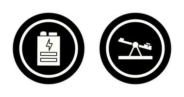 batteria e altalena icona vettore