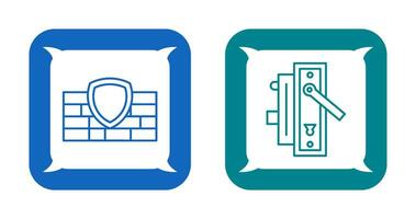 firewall e porta maniglia icona vettore