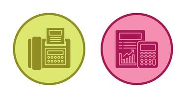 fax e calcolatore icona vettore