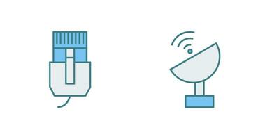 Internet cavo e satellitare icona vettore