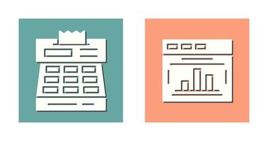 statistica e check-out icona vettore